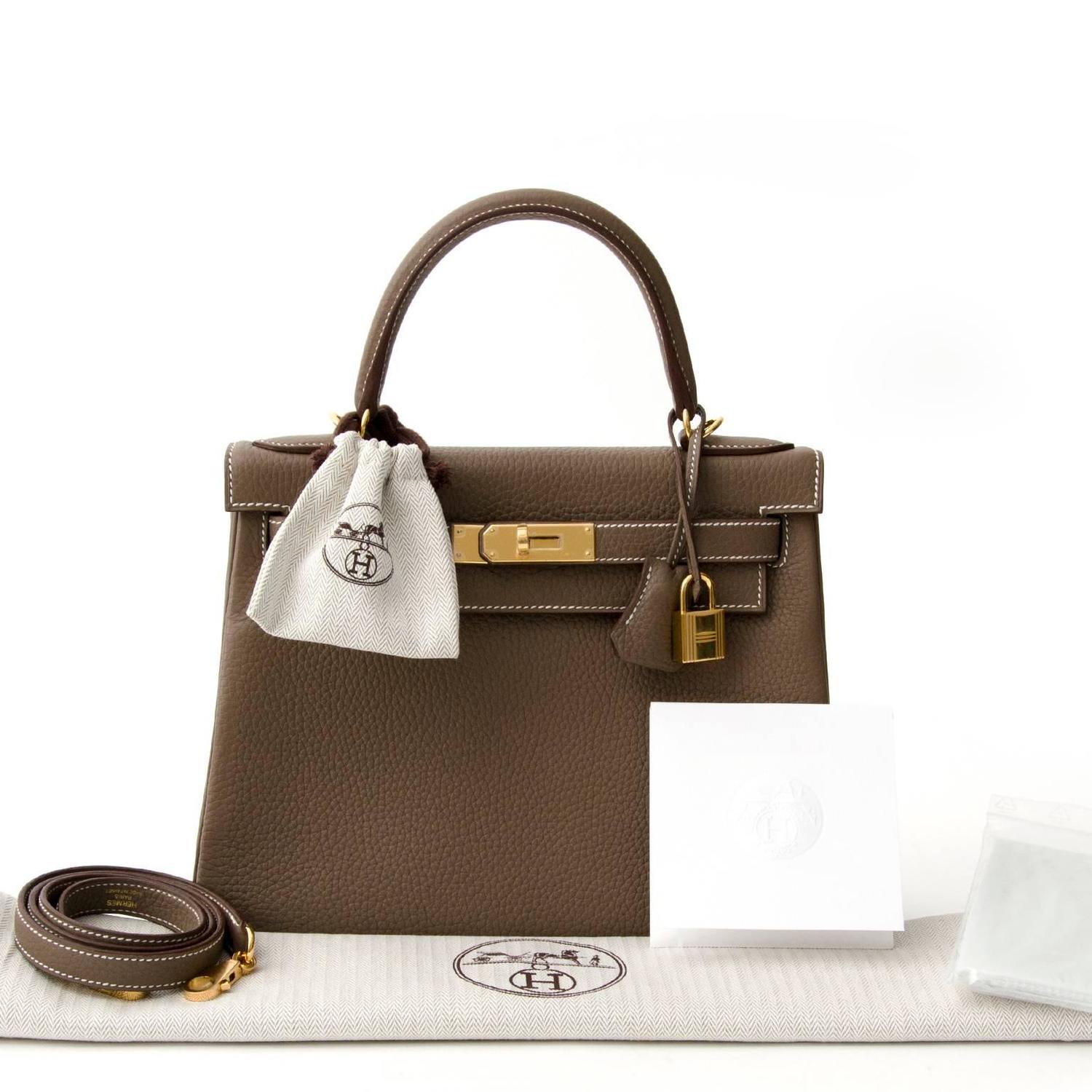 Brand New Herms Kelly Retourne 28 Etoupe Clemence Taurillon at ...