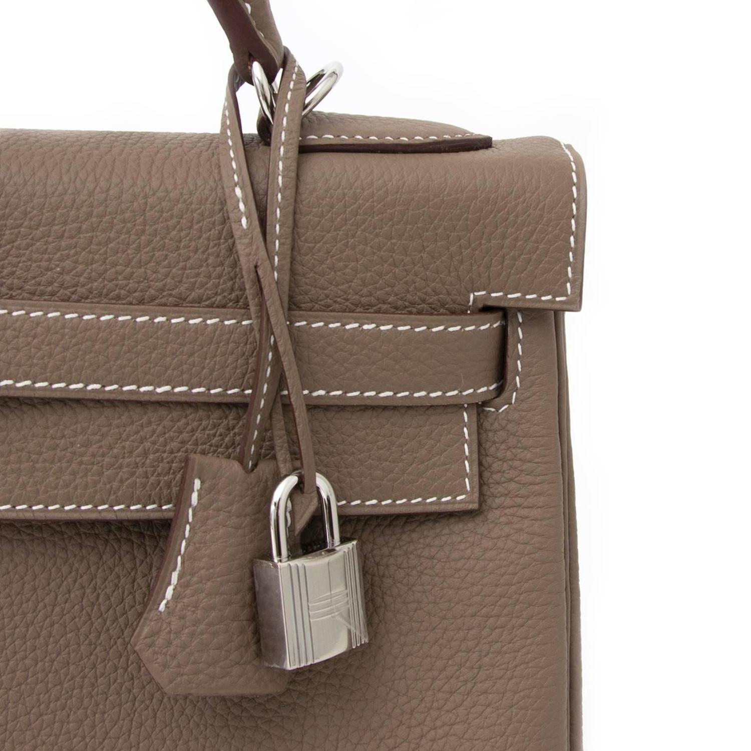 handbag hermes paris - Brand New Hermes Kelly Etoupe Retourne 32 Togo PHW at 1stdibs