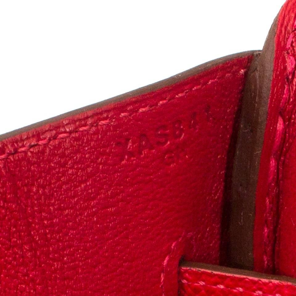 Brand New Hermès Birkin Rouge Casaque Epsom 35 PHW  2