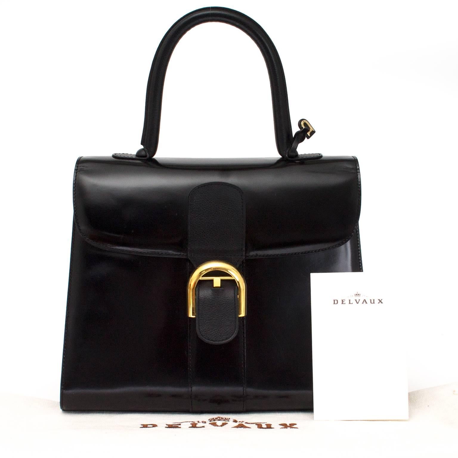 Delvaux Brillant Medium Shiny Black  In Excellent Condition In Antwerp, BE