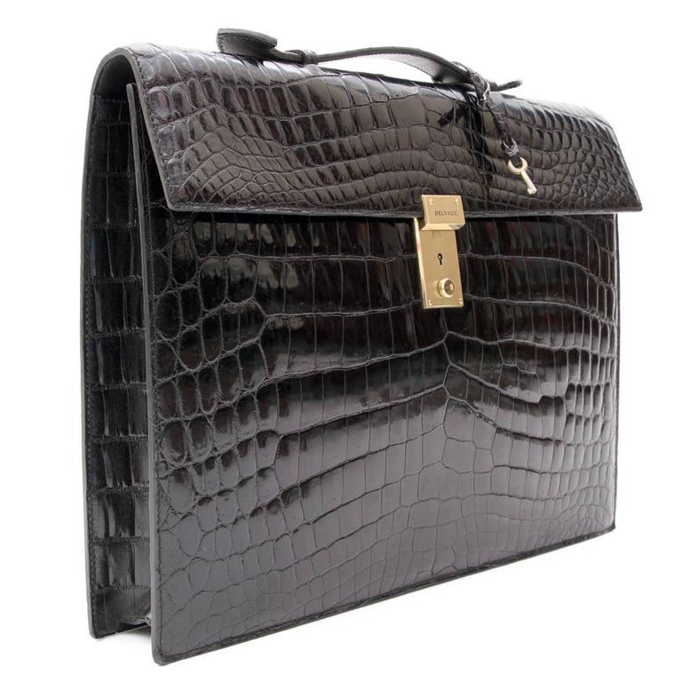 Delvaux Croco 'Slekely 1992' Briefcase at 1stDibs