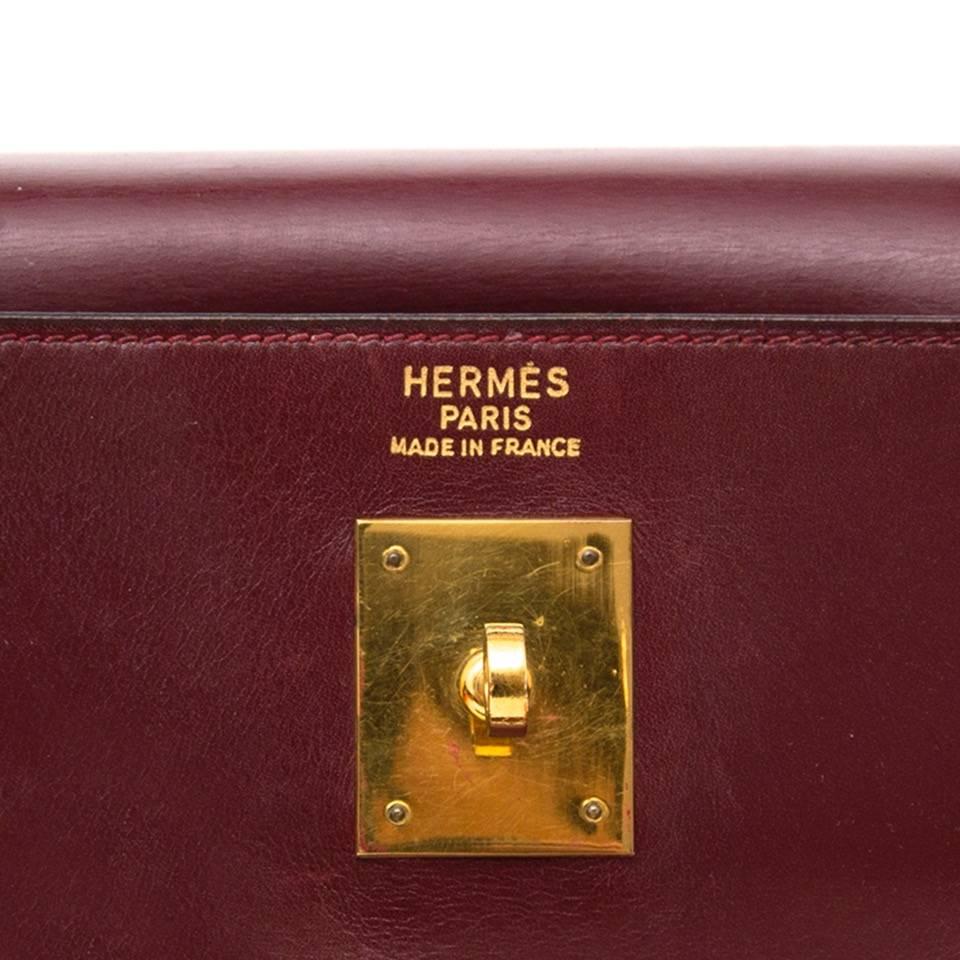 Hermes Kelly Rouge Hermes Boxcalf 32 + Strap  2