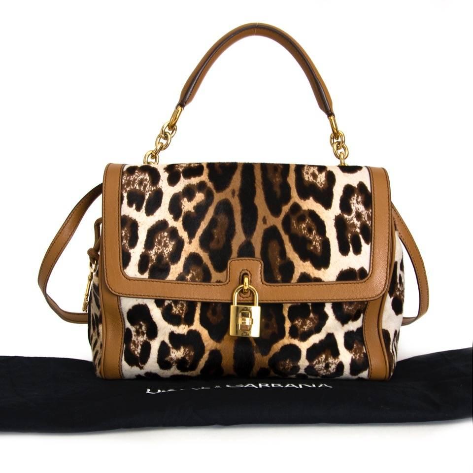 Brown Dolce & Gabbana Leopard Print Bag