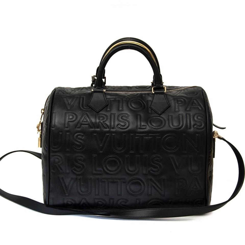 louis vuitton black embossed bag