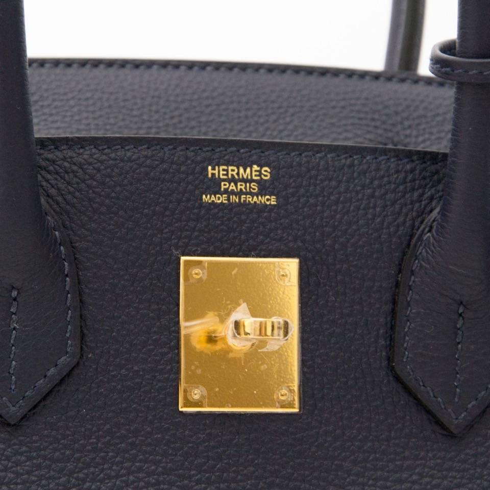 Black Brand New Hermes Birkin 30 Blue Nuit Togo