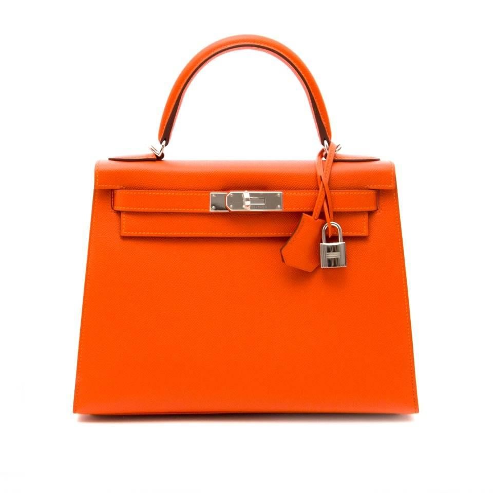 Brand New Hermes Kelly 28 Epsom Feu  In New Condition In Antwerp, BE