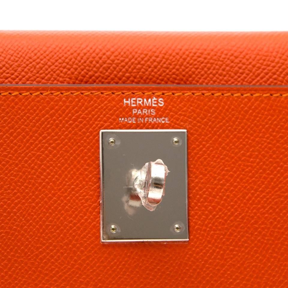 Brand New Hermes Kelly 28 Epsom Feu  1