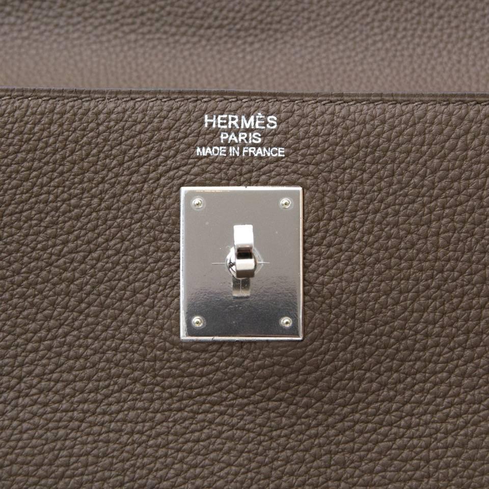 As New Hermes Kelly 35 Taupe PHW 2
