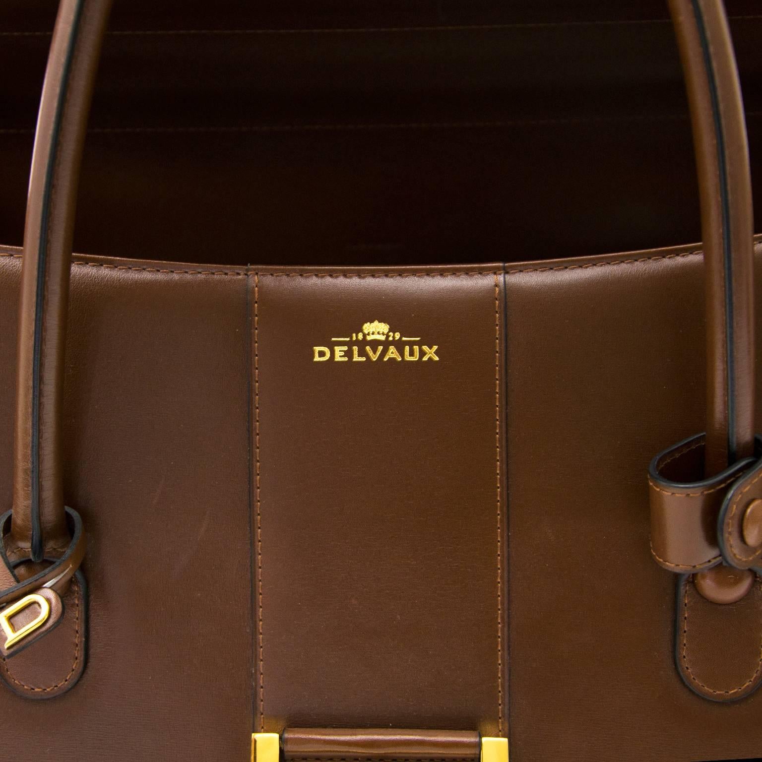 Women's or Men's Delvaux Brown Double Poignée Brillant Bag
