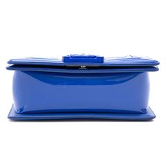 Chanel Patent Petrol Blue Boy Bag with Plexiglass CC Boy Clasp