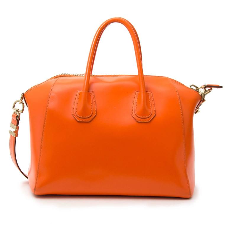 Givenchy Medium Antigona Orange Leather Bag at 1stDibs