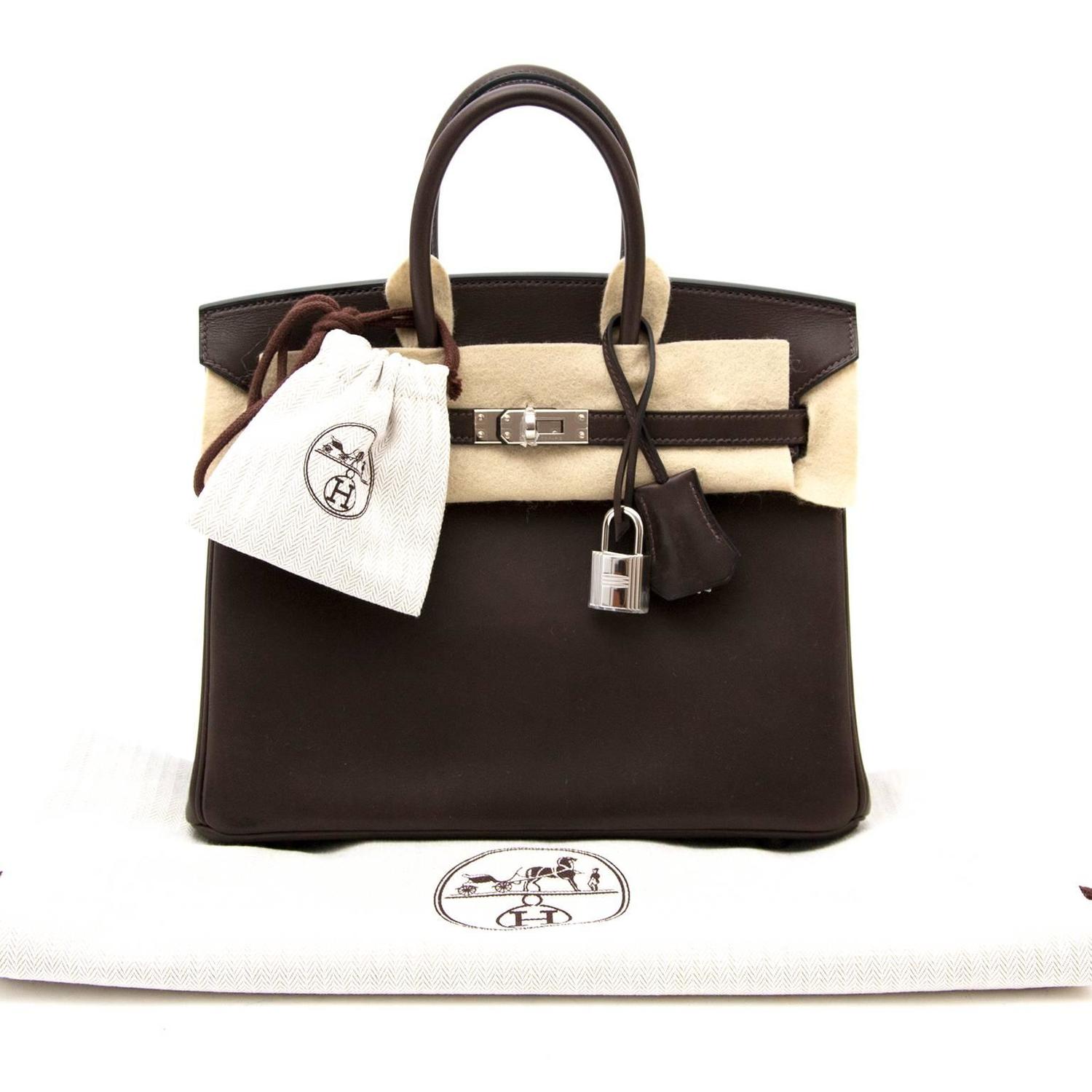 Hermes 25 Ebene Barenia Birkin Bag at 