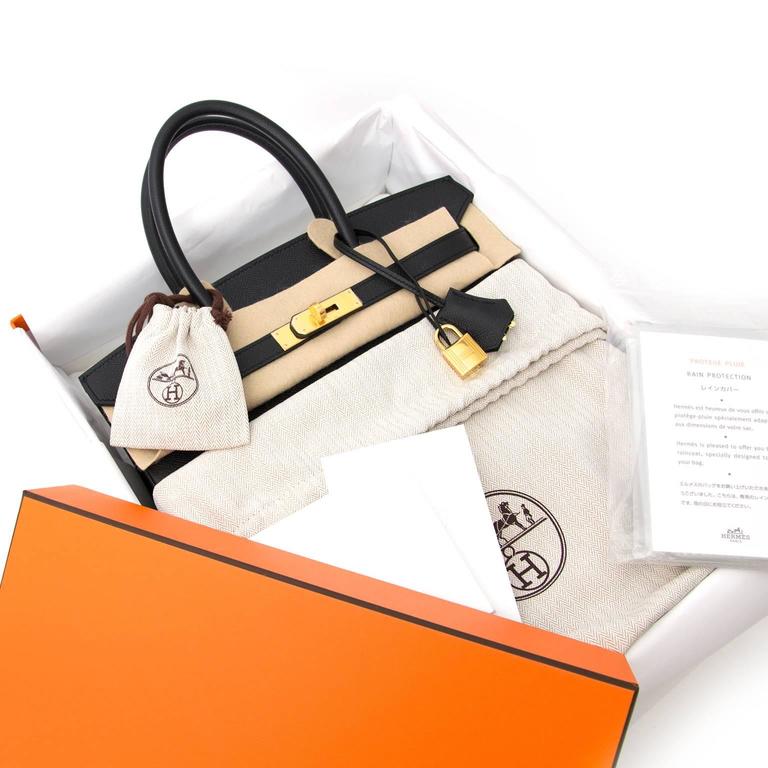 Hermes Epsom Leather Birkin 30 Bag Noir – STYLISHTOP