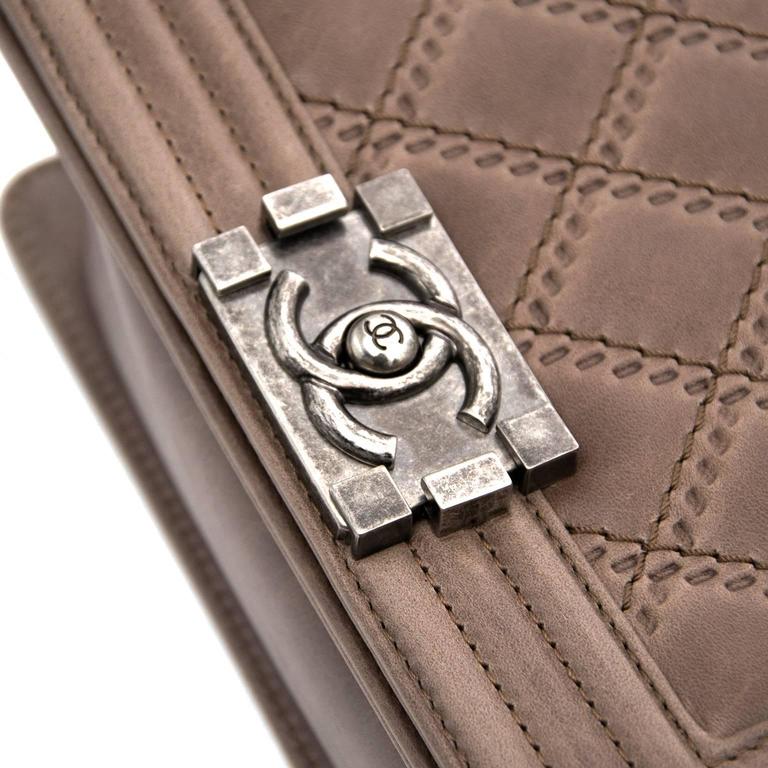 Chanel Taupe Quilted Boy Bag Small at 1stDibs | chanel boy bag taupe, chanel  taupe bag, chanel boy taupe