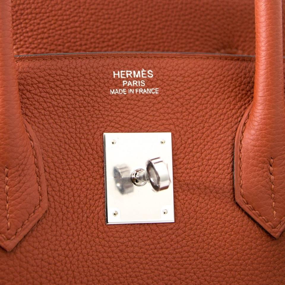 Brown Brand New Hermès Birkin 35 Togo Cuivre PHW