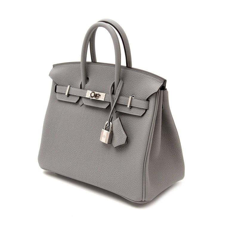 Brand New Birkin 25 Gris Mouette Togo PHW at 1stDibs  gris mouette vs gris  asphalte, birkin 25 gris asphalte, hermes kelly 25 gris mouette