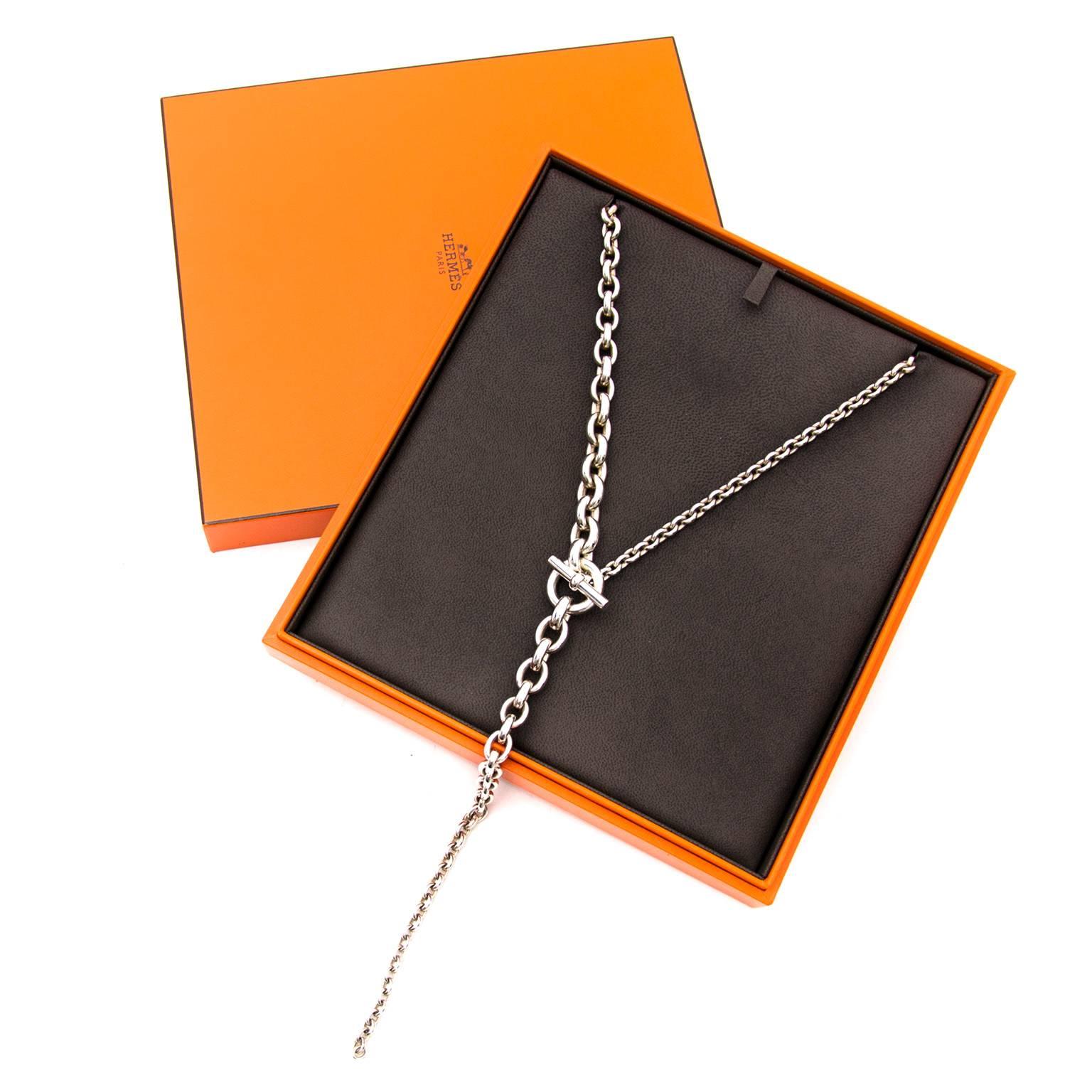 Hermès Crescendo 60cm collier argenté