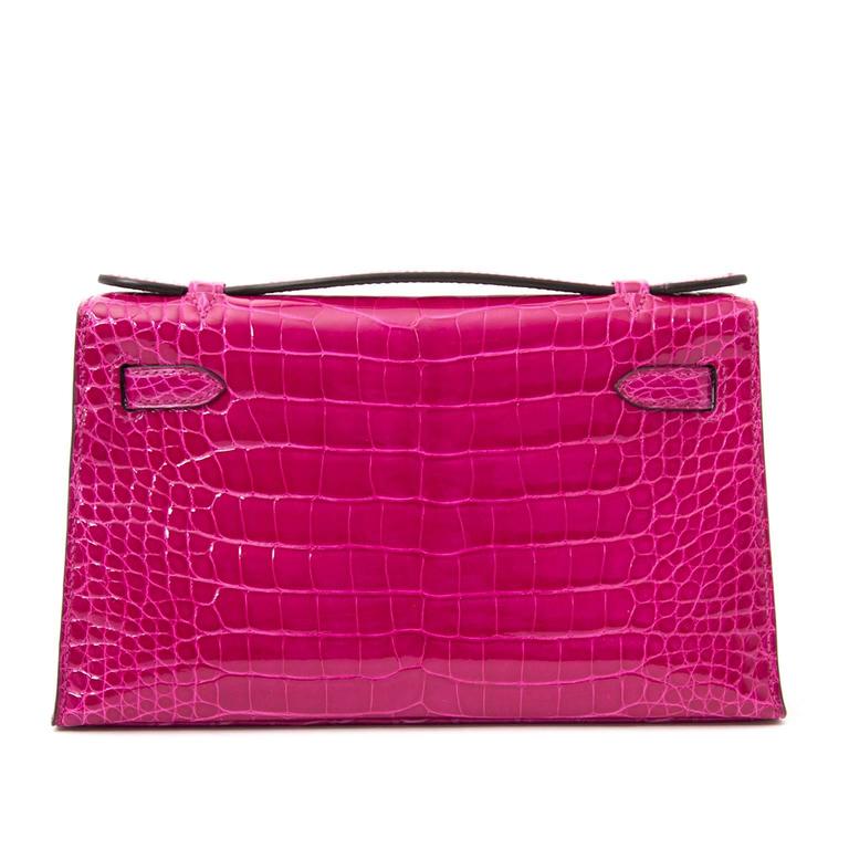 Hermes Kelly Pochette Bag Ombre Lizard Clutch Palladium Hardware Very –  Mightychic