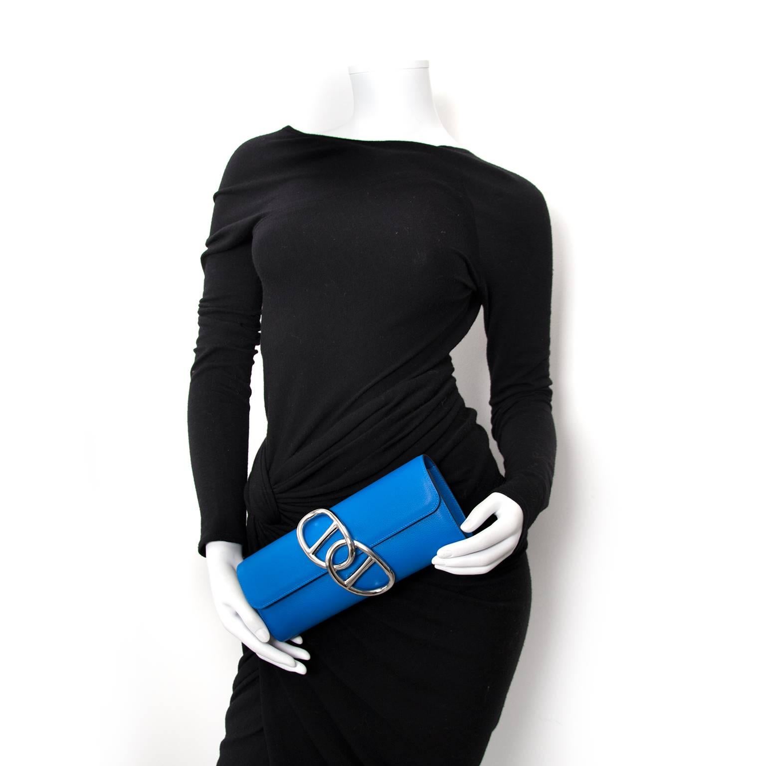 Brand New

Estimated retail price €3150

 Brand New Hermes Pochette Egee Blue Hydra Veau Evercolor

This stylish clutch is crafted of veau evercolor leather in the vibrant bleu Hydra  color. The clutch features a double palladium Chain d Ancre and