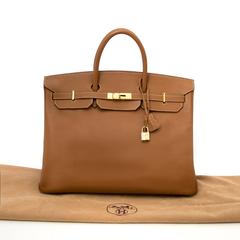 Hermes Birkin 40 Gold Hermes Veau Grain Lisse GHW