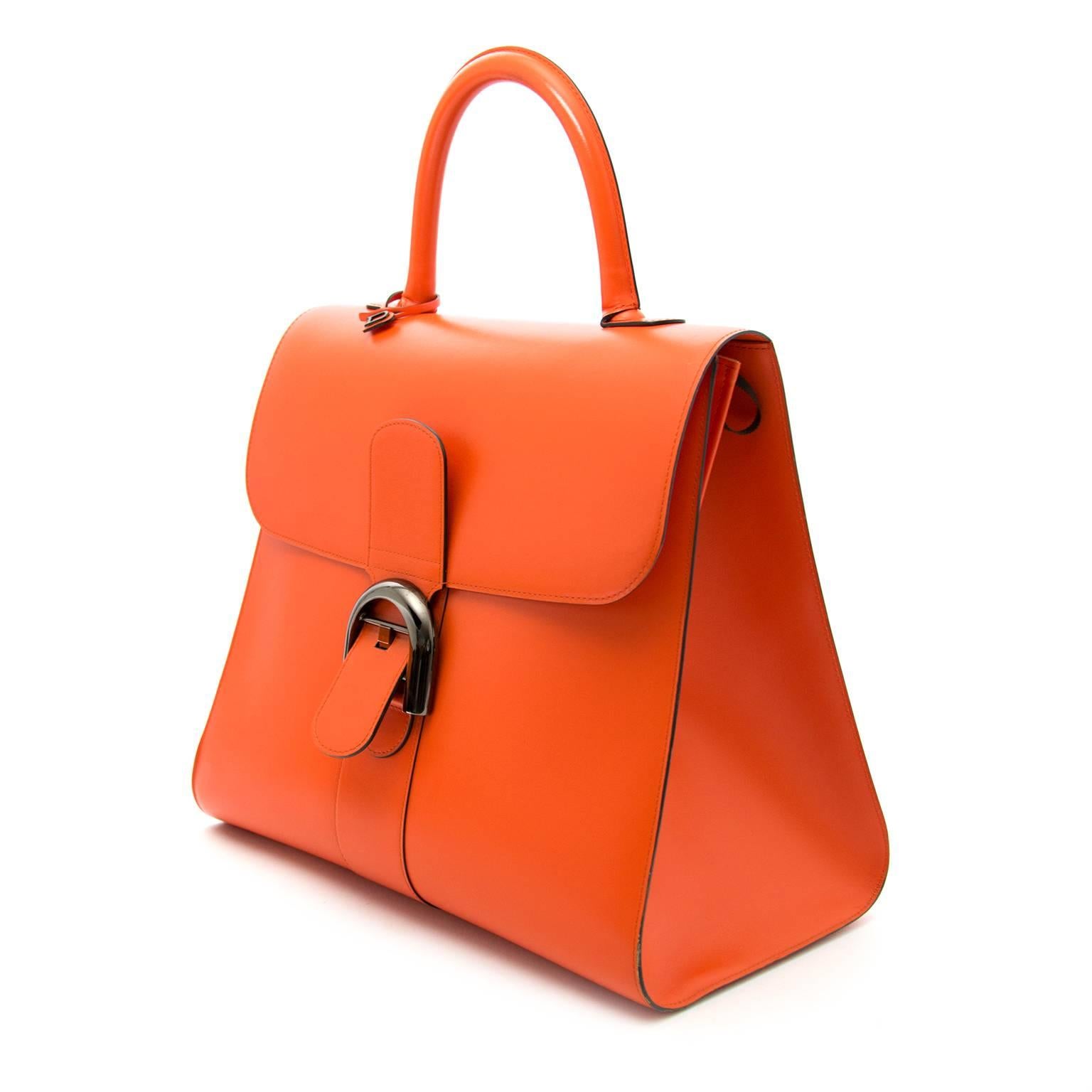 Delvaux Brillant Black Edition in mandarine In Good Condition In Antwerp, BE