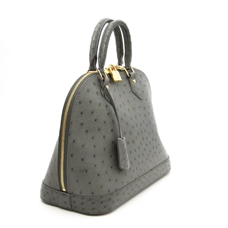 Louis Vuitton Alma PM Grey Ostrich For Sale at 1stdibs