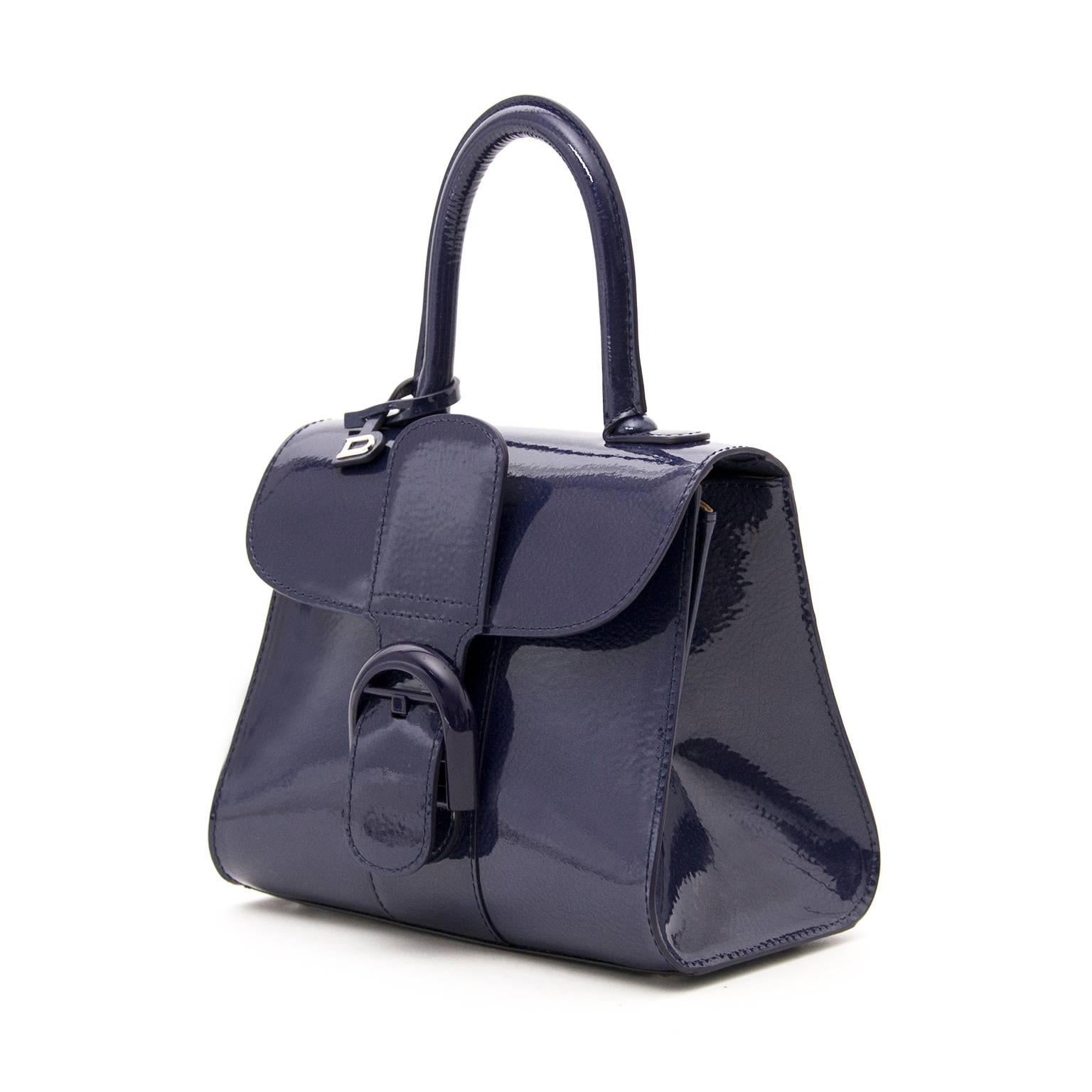 Brand*New Delvaux Brillant mini vernis indigo In New Condition In Antwerp, BE