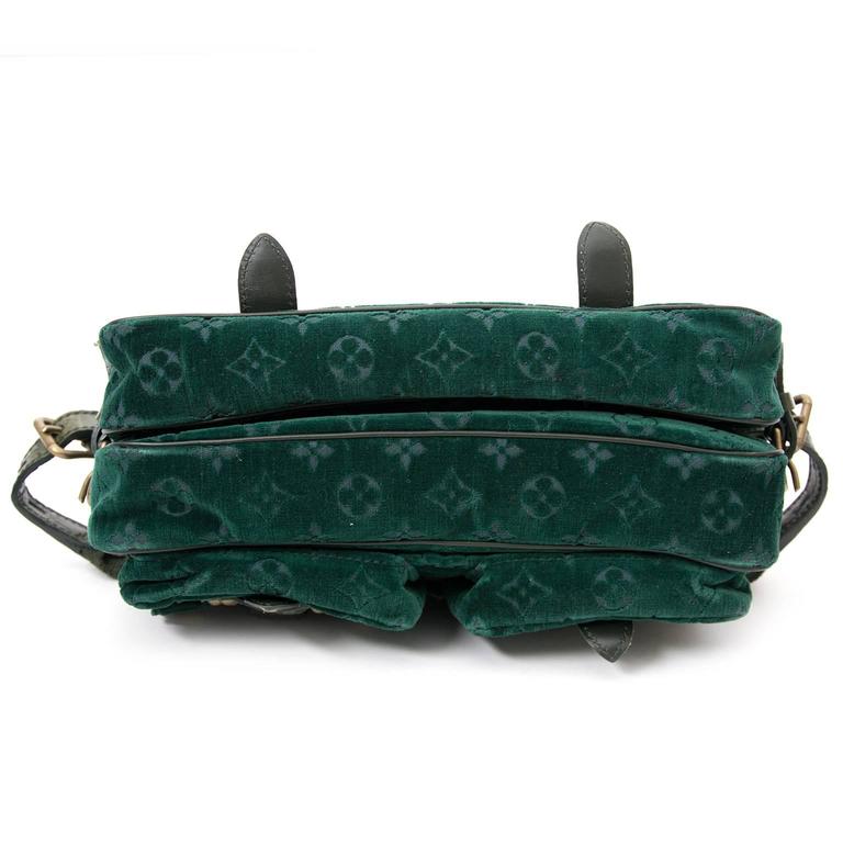 Louis Vuitton Limited Edition Green Monogram Velour Clyde Mon Bag