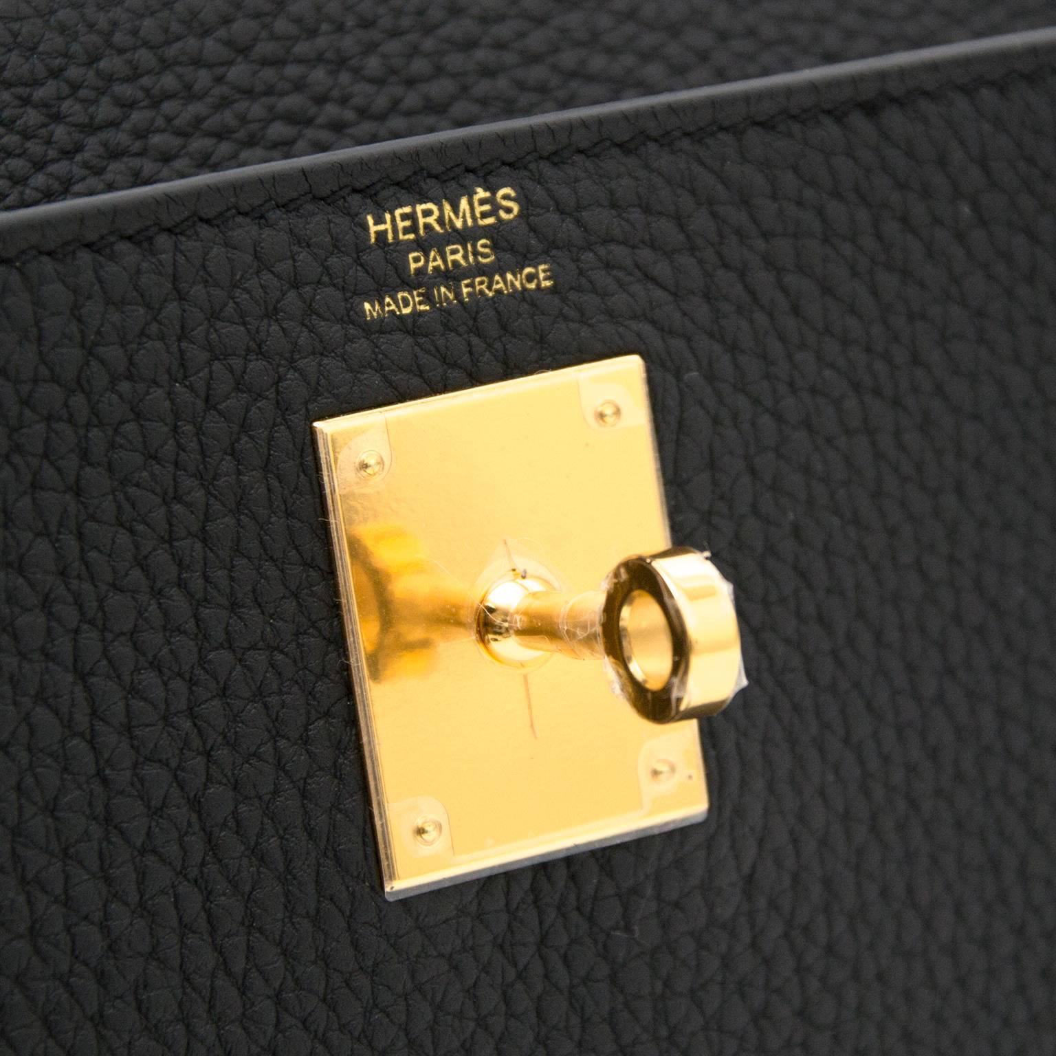 Brand New Hermes Kelly 28 Black Togo GHW In New Condition In Antwerp, BE