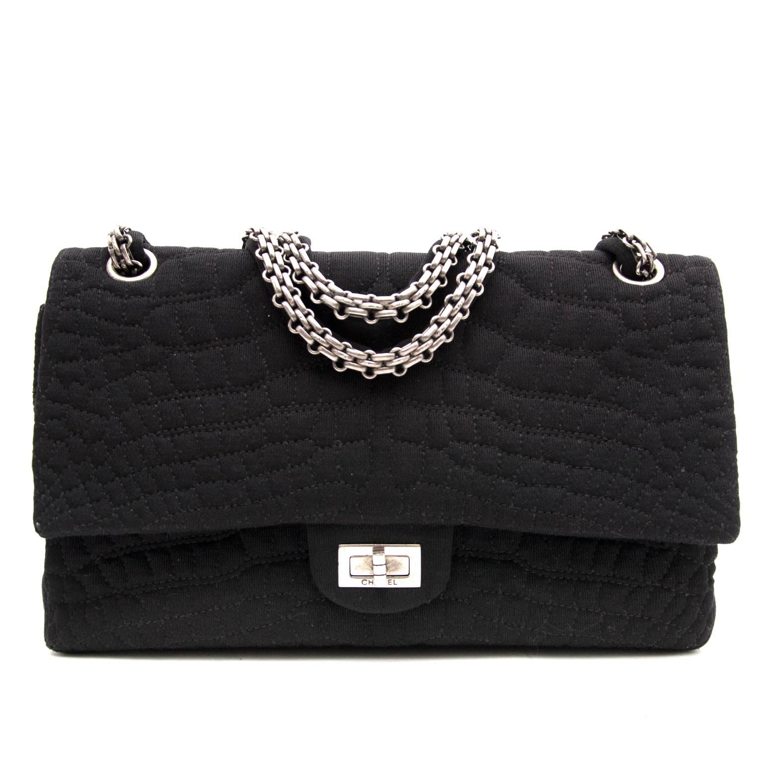 Chanel Large 2.55 Black Fabric Bag