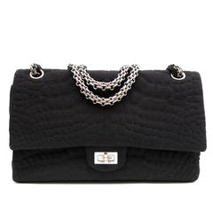 Chanel Large 2.55 Black Fabric Bag 3