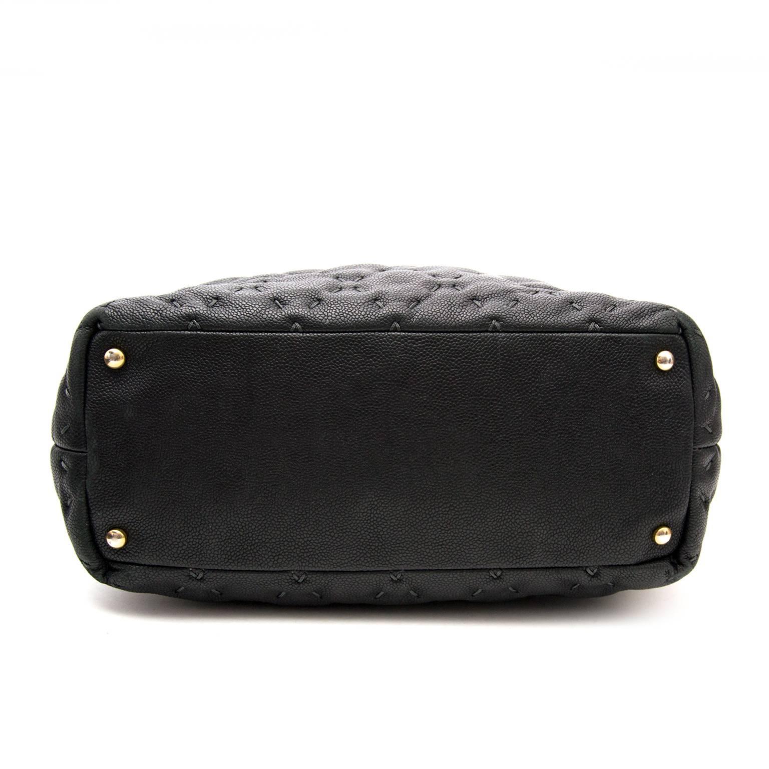 Chanel Black Stitched Shoulder Bag 2