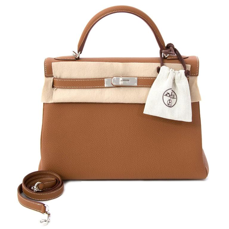 Hermes Kelly 32 Gold PHW For Sale at 1stdibs