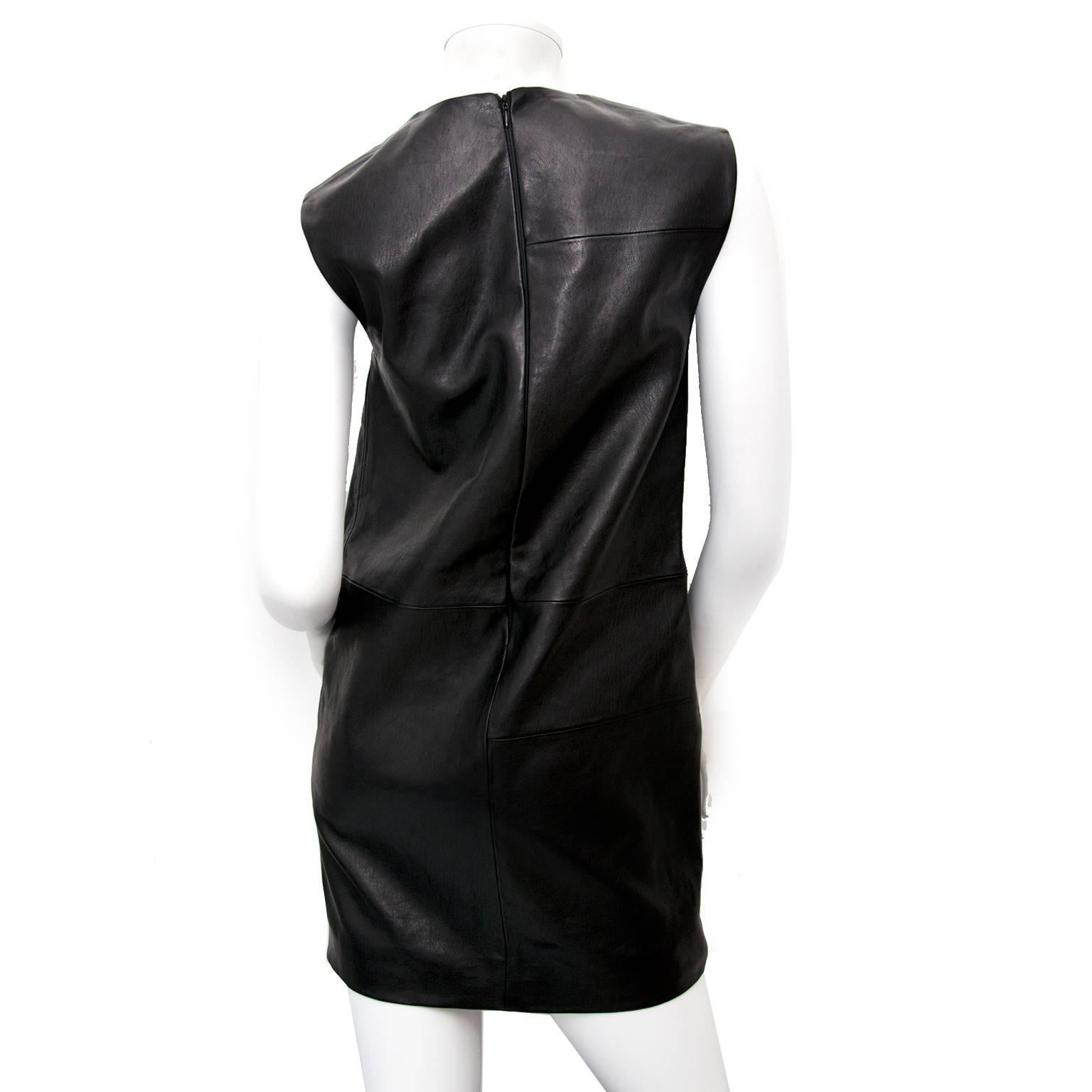In very good condition.

Saint Laurent Mondrian Leather Shift Dress

The YSL classic 'Mondrian' shift dress was first designed in 1965, and is still very much on trend in this updated leathr version. The black leather enhances the simple silhouette,