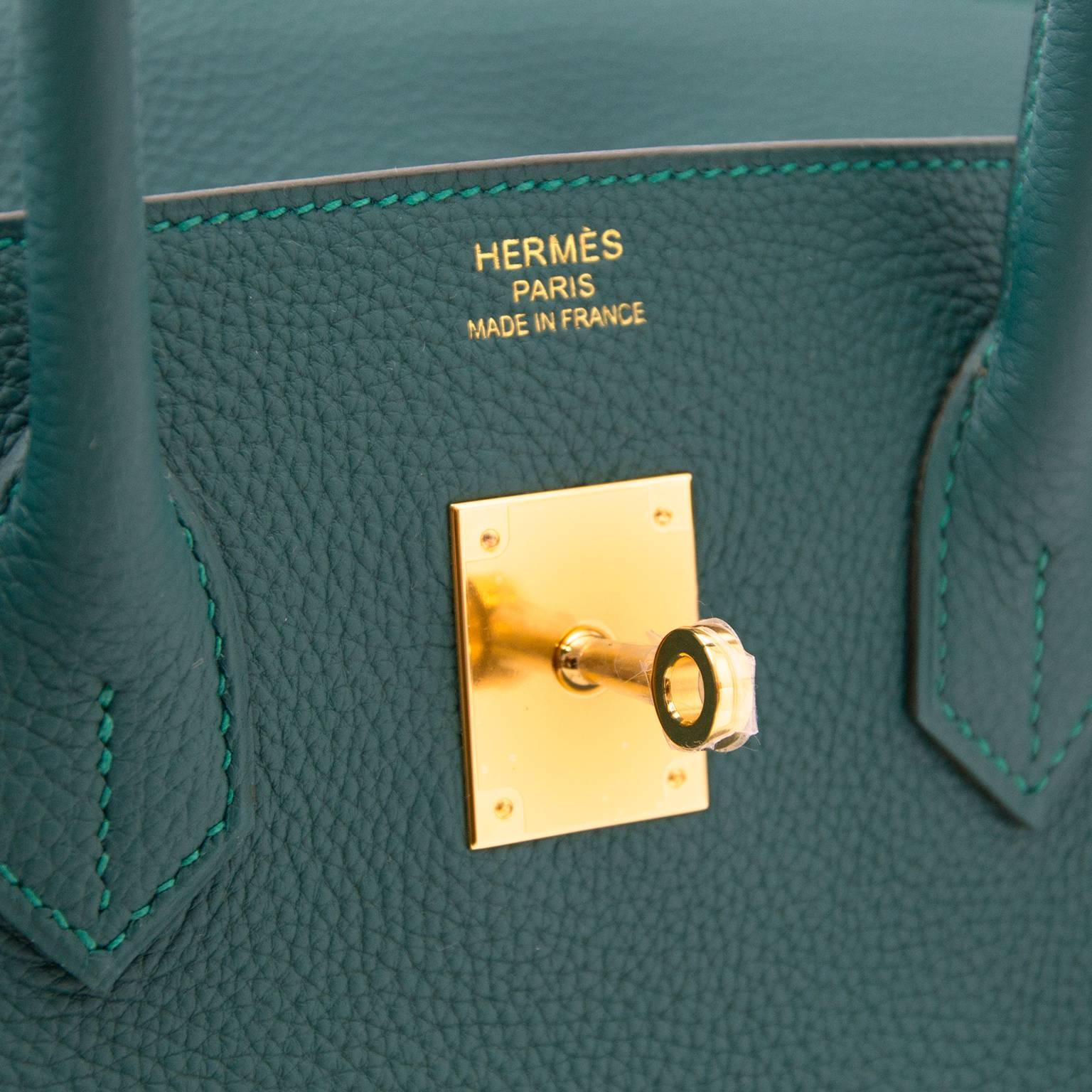 Women's or Men's Brand New Hermes Birkin 35cm Togo Malachite GHW