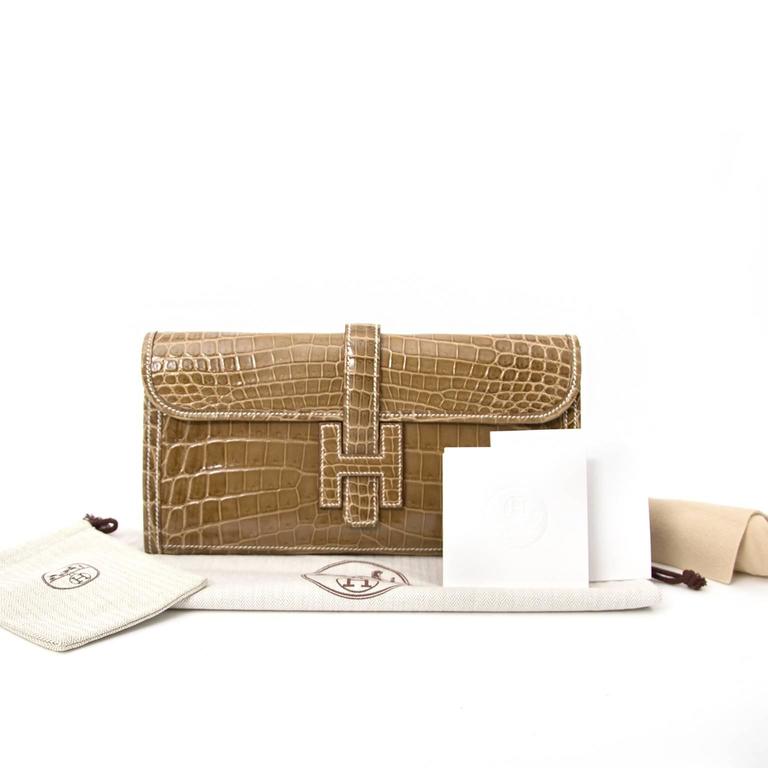 Hermes Pochette Jige Elan 29 Crocodile Niloticus Lisse Ficelle at