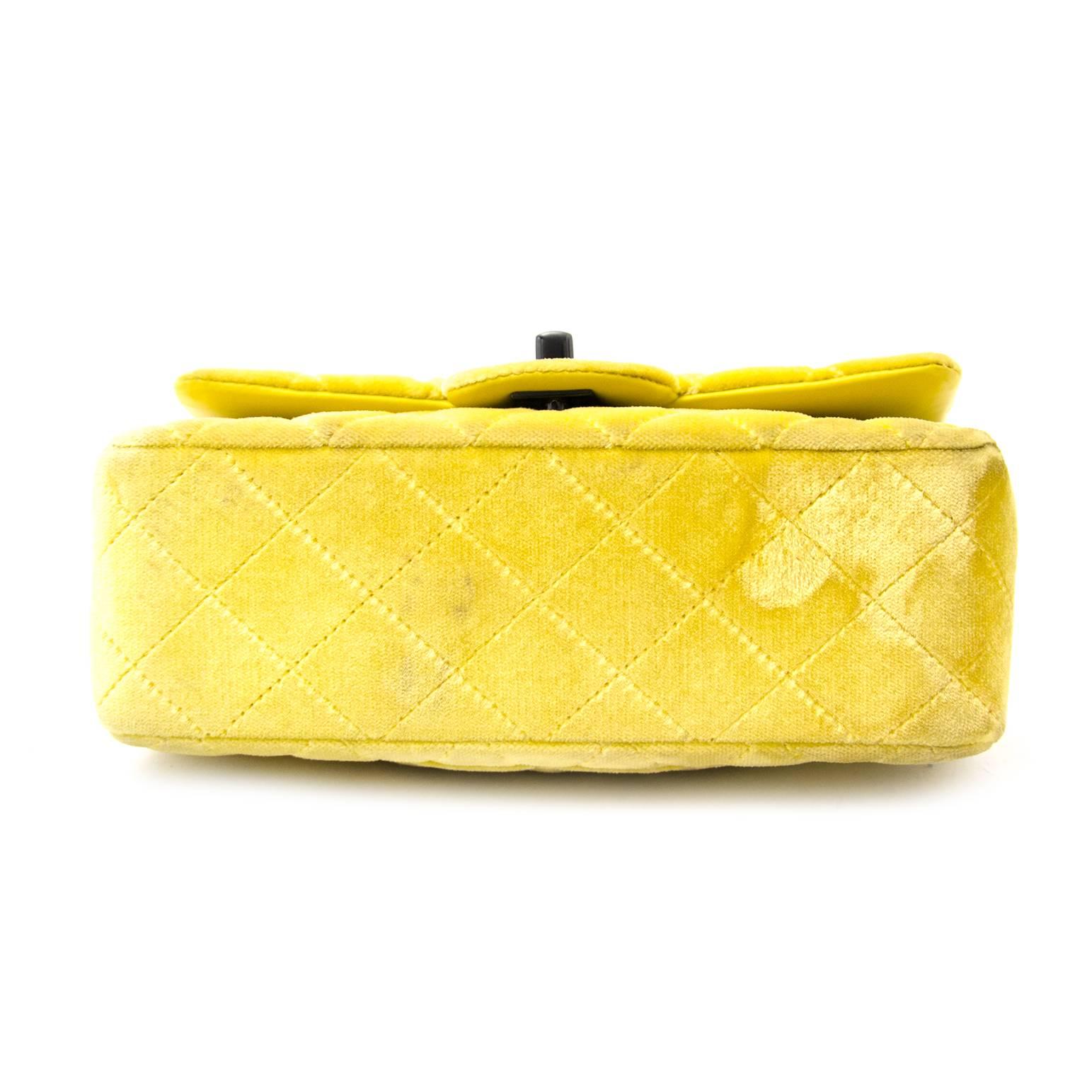 yellow velvet bag