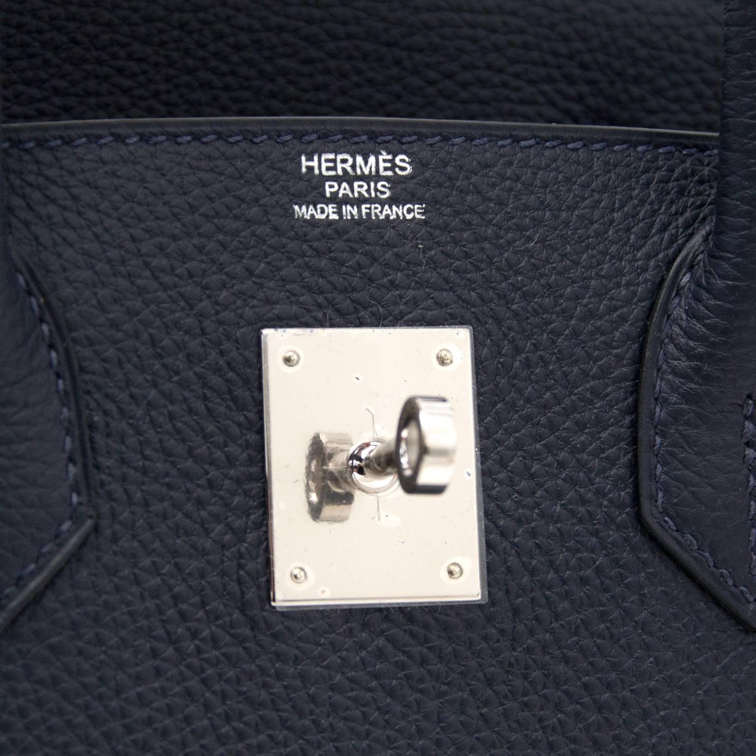 Brand New Hermes Birkin 30cm Togo Bleu Nuit PHW In New Condition In Antwerp, BE
