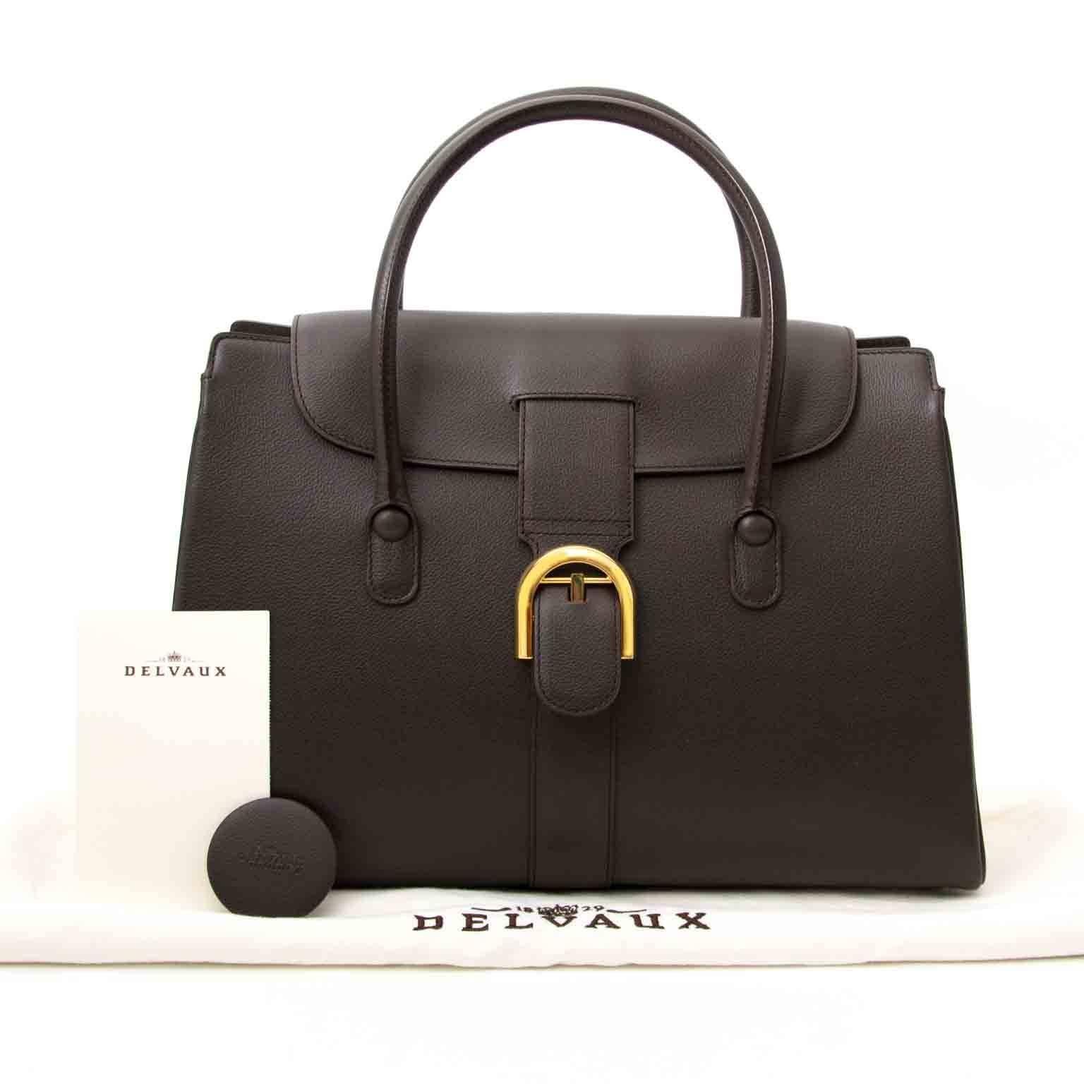 Delvaux Brown Brillant Cabriolet Bag In Excellent Condition In Antwerp, BE