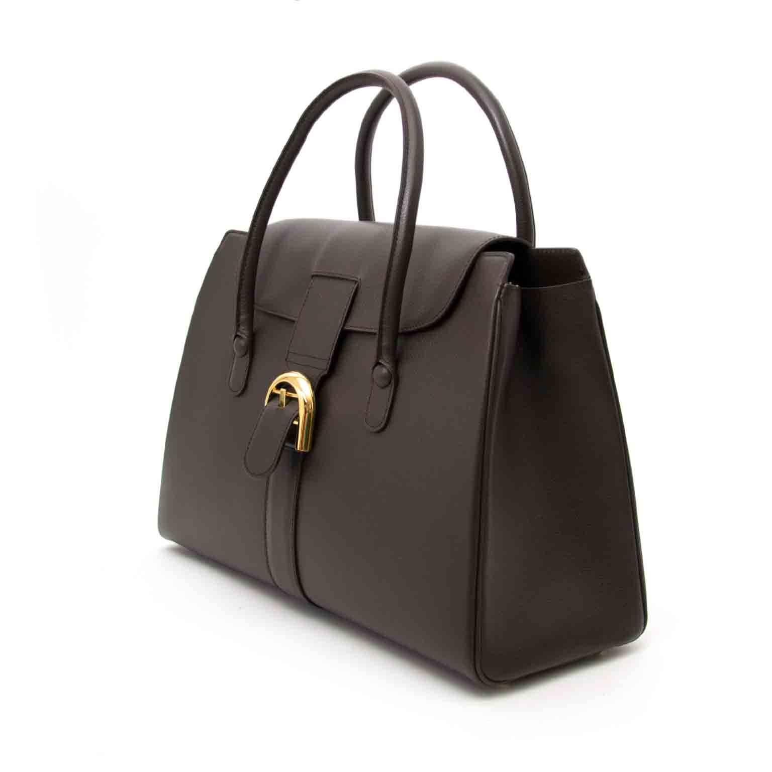 Black Delvaux Brown Brillant Cabriolet Bag
