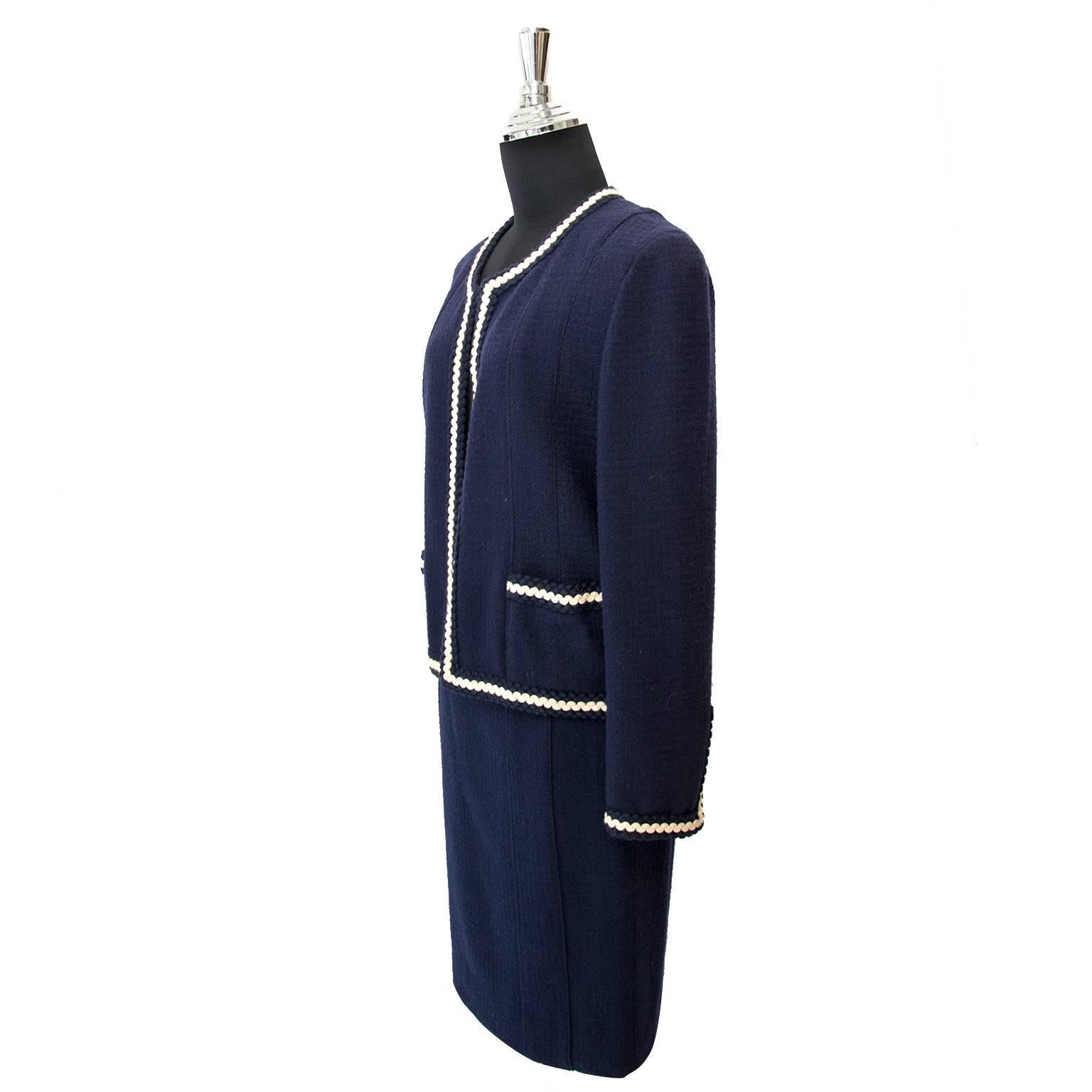 Black Chanel Dark Blue Tailleur Set