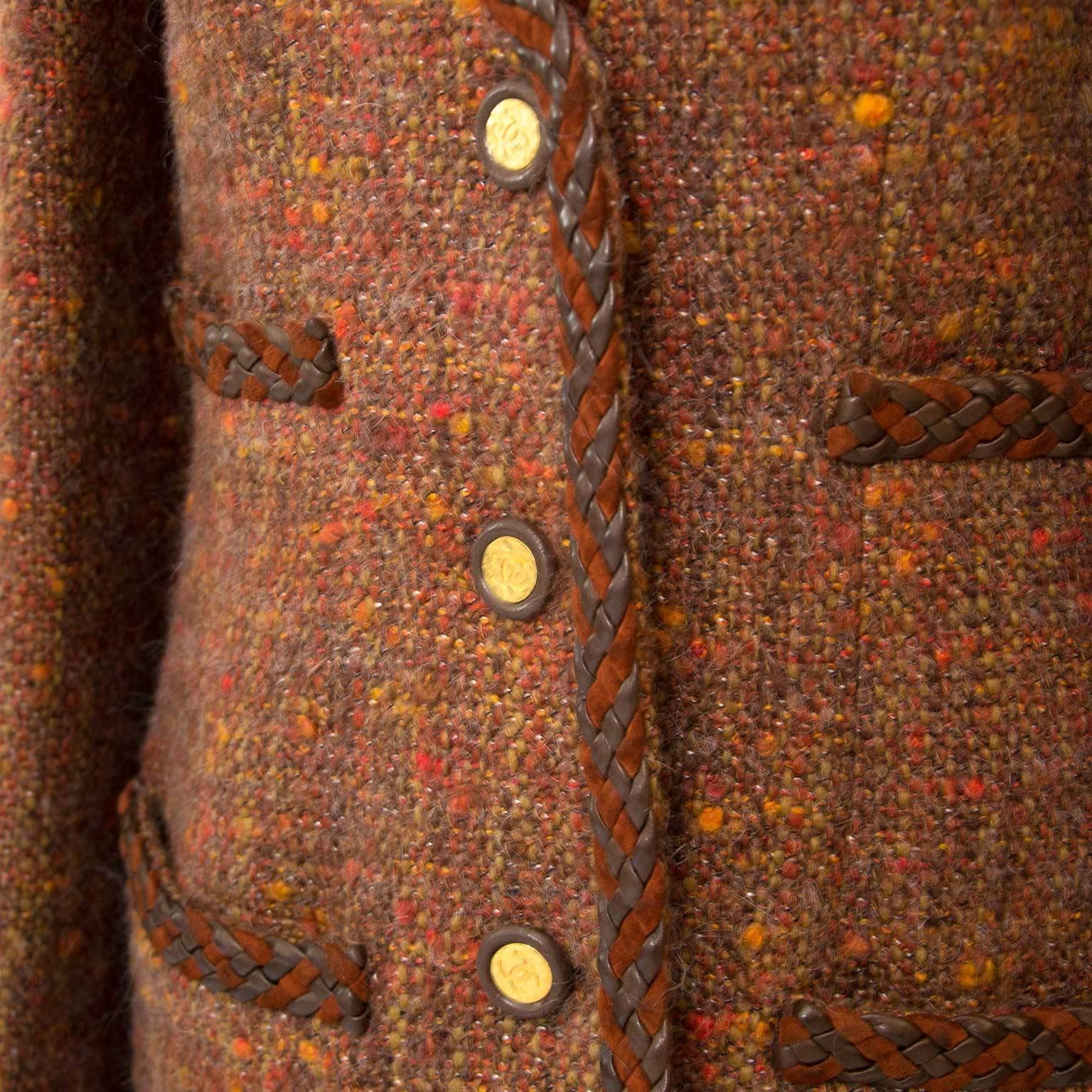 Brown Chanel Autumn Wool Blazer - Size 40