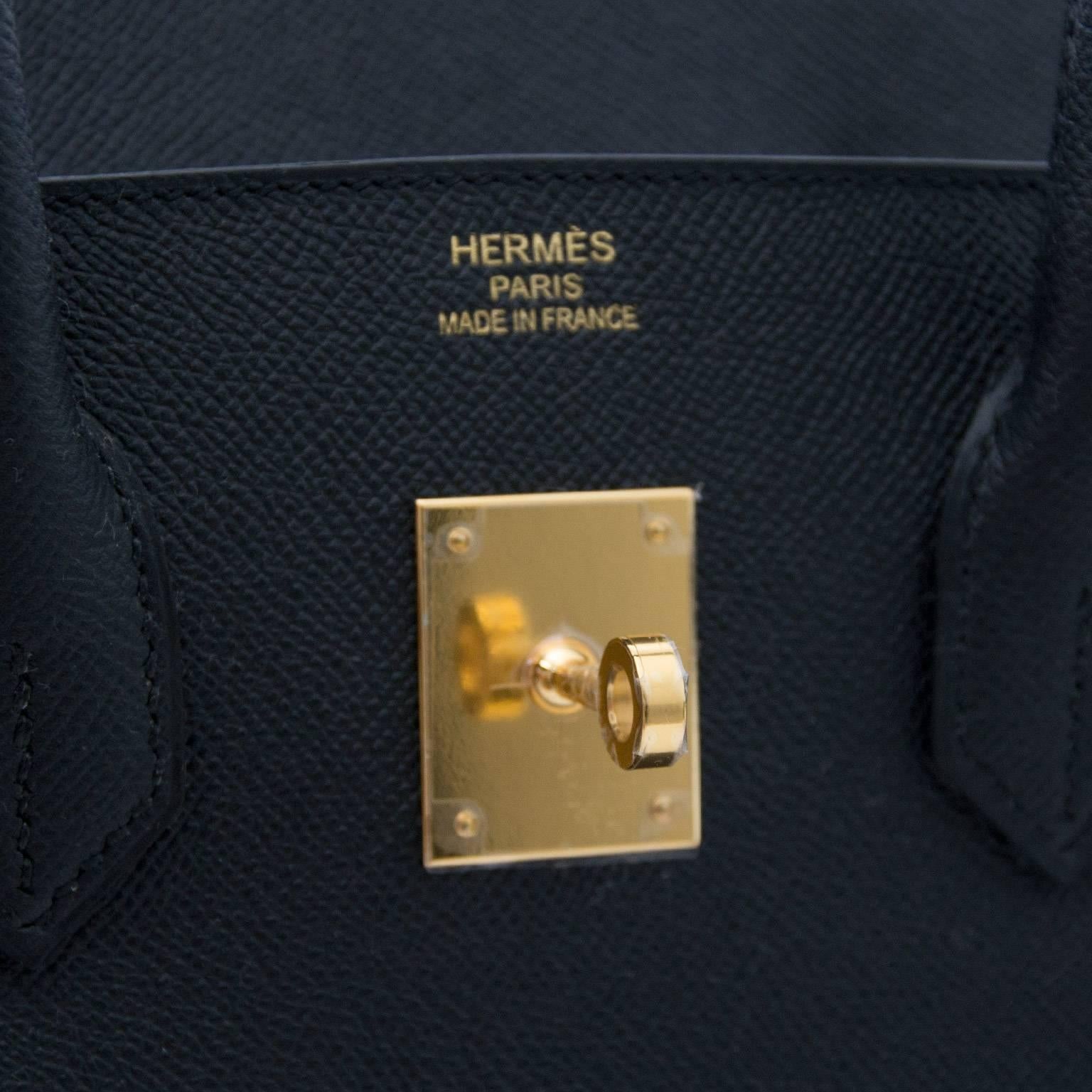 Hermes Birkin 35 Epsom Noir GHW In New Condition In Antwerp, BE