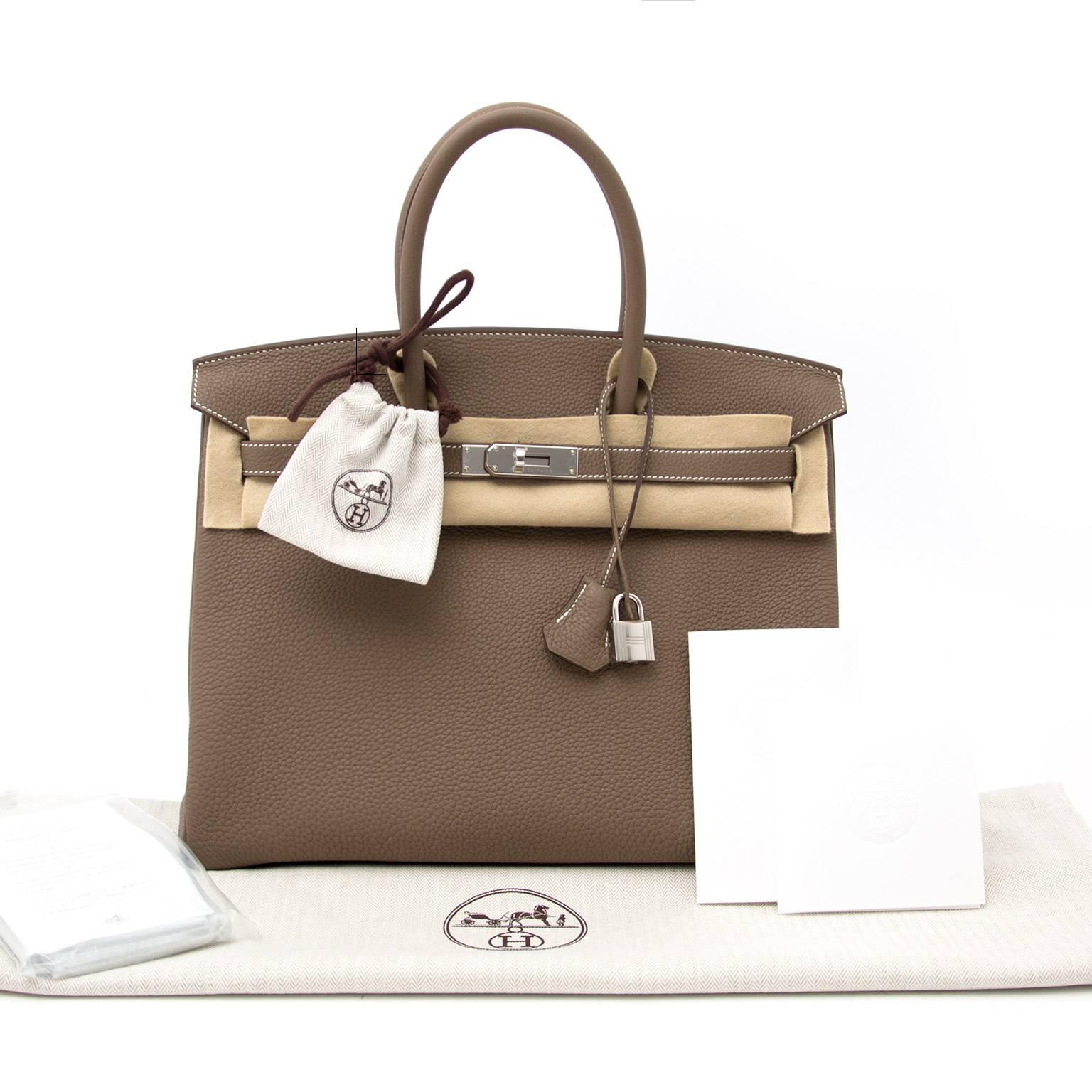 Women's or Men's Hermès Birkin 35 Togo Etoupe PHW