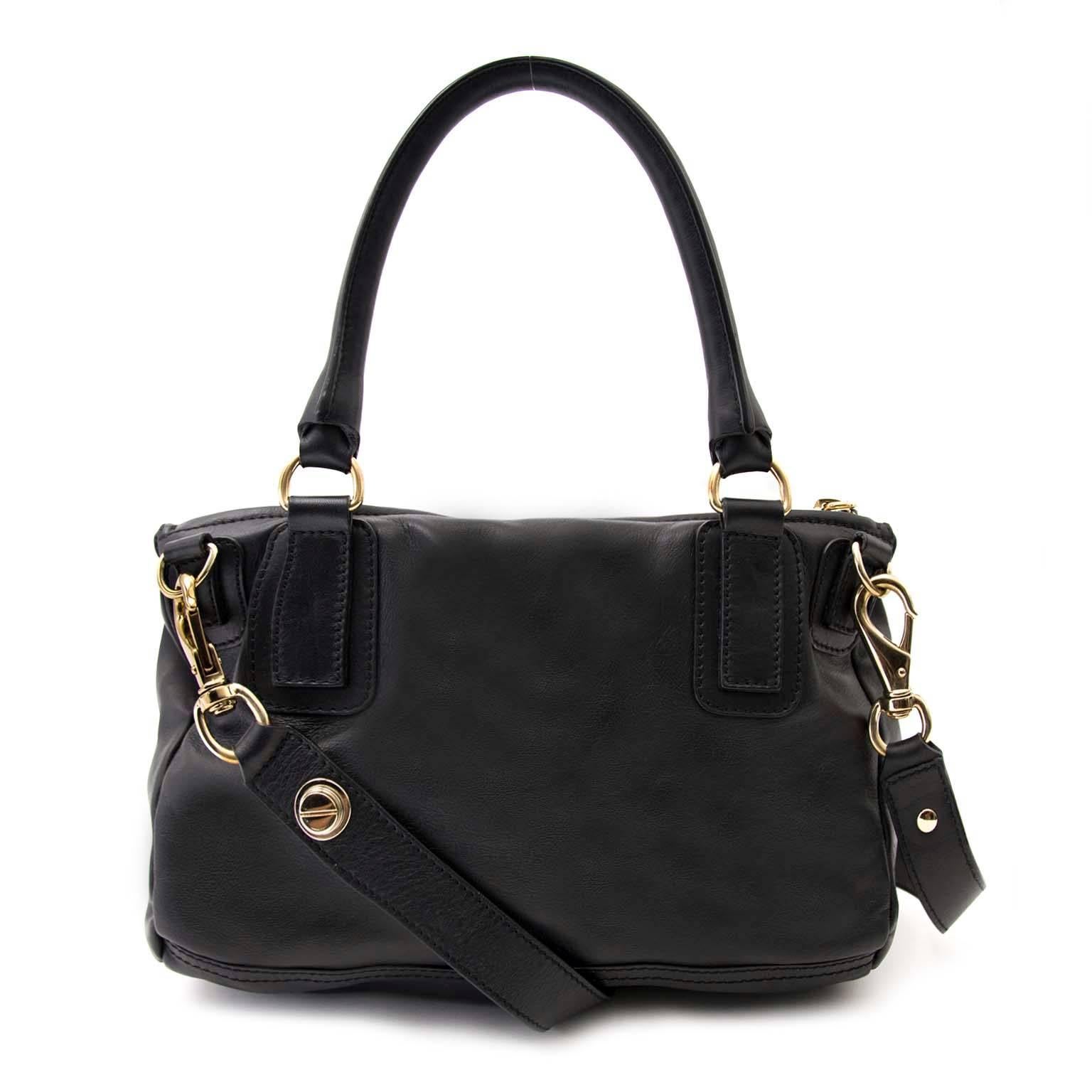 Women's Givenchy Black Pandora Medium Leather Satchel Bag 