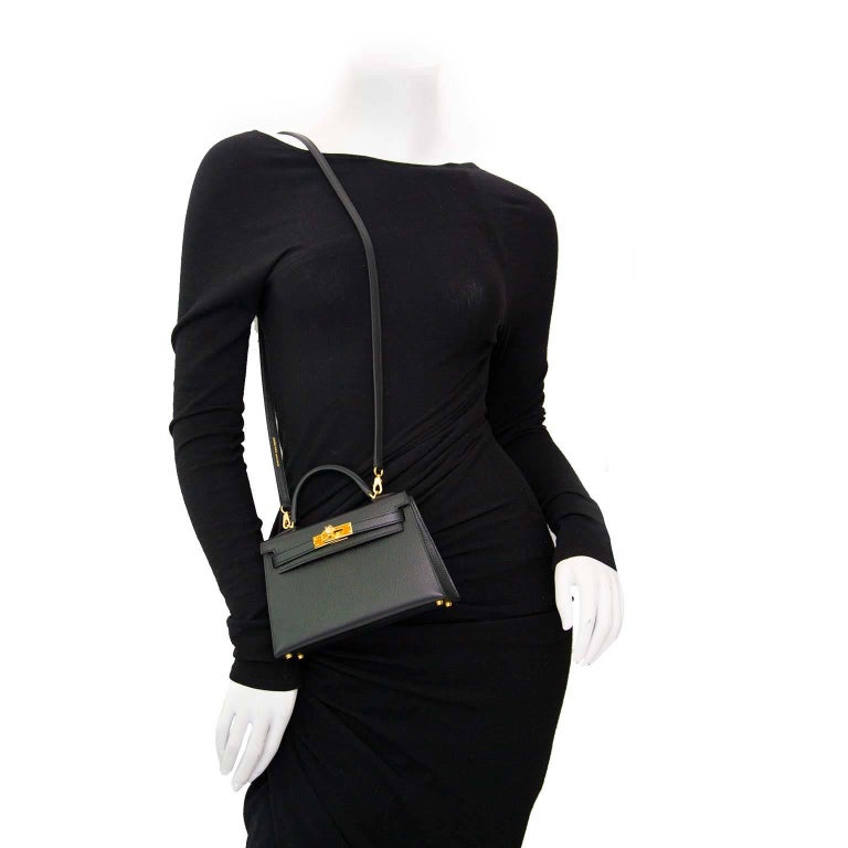 Hermès Black EverGrain Mini Pochette