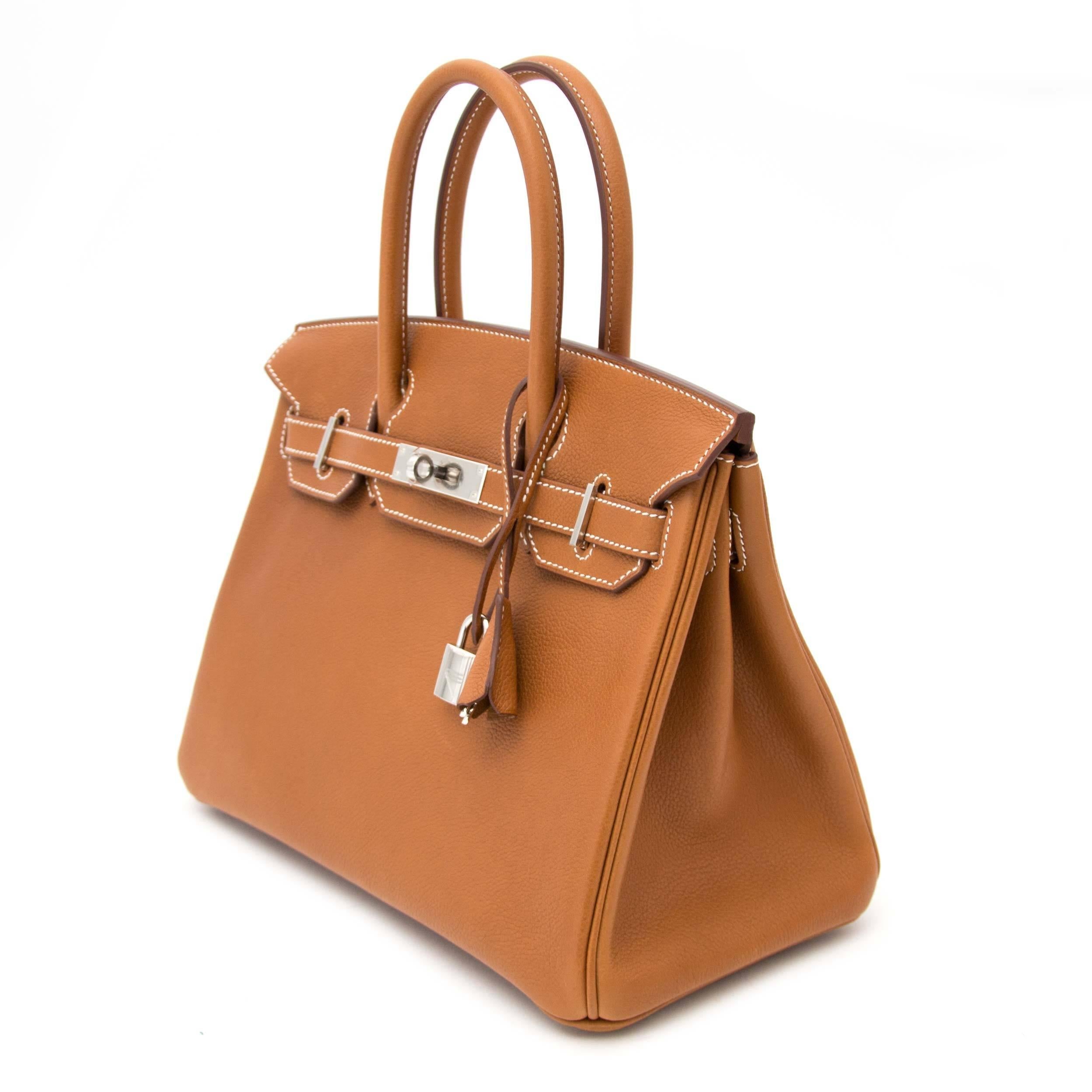 Very Rare Hermes Birkin 30 Fauve Barenia Faubourg  In New Condition In Antwerp, BE