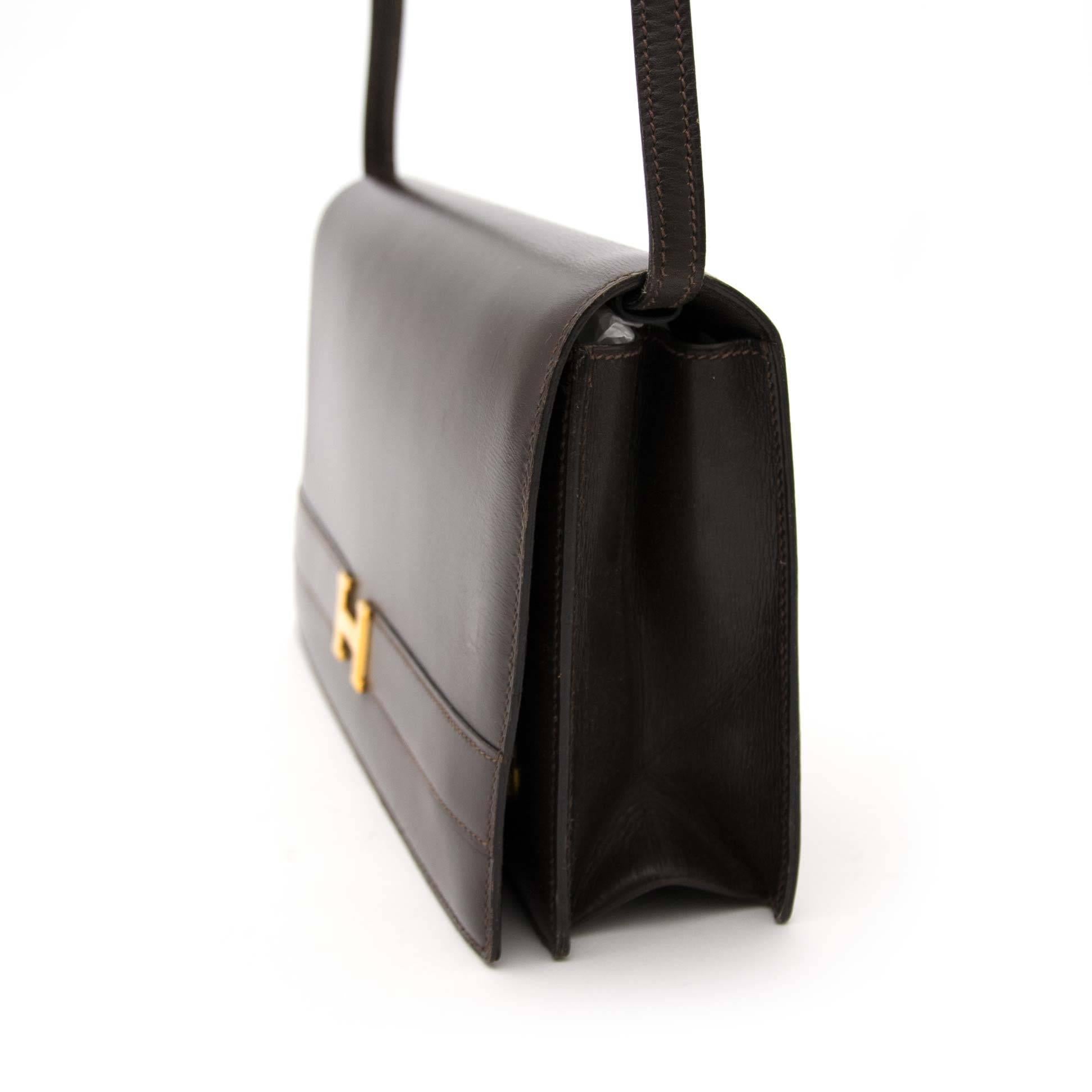 Black Hermès Brown Annie Clutch Bag