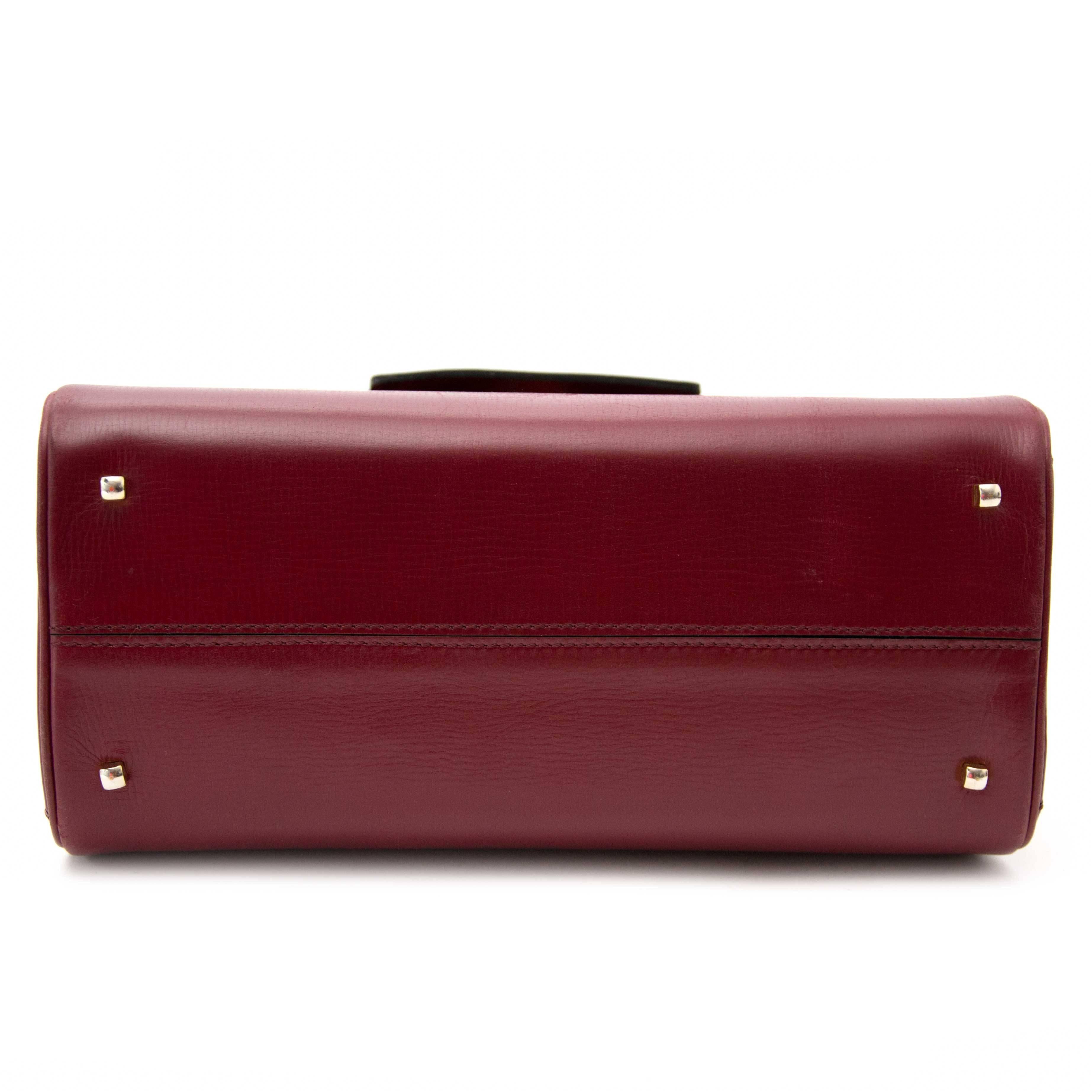 Delvaux Bordeaux Tempête PM Top Handle Bag In Excellent Condition In Antwerp, BE