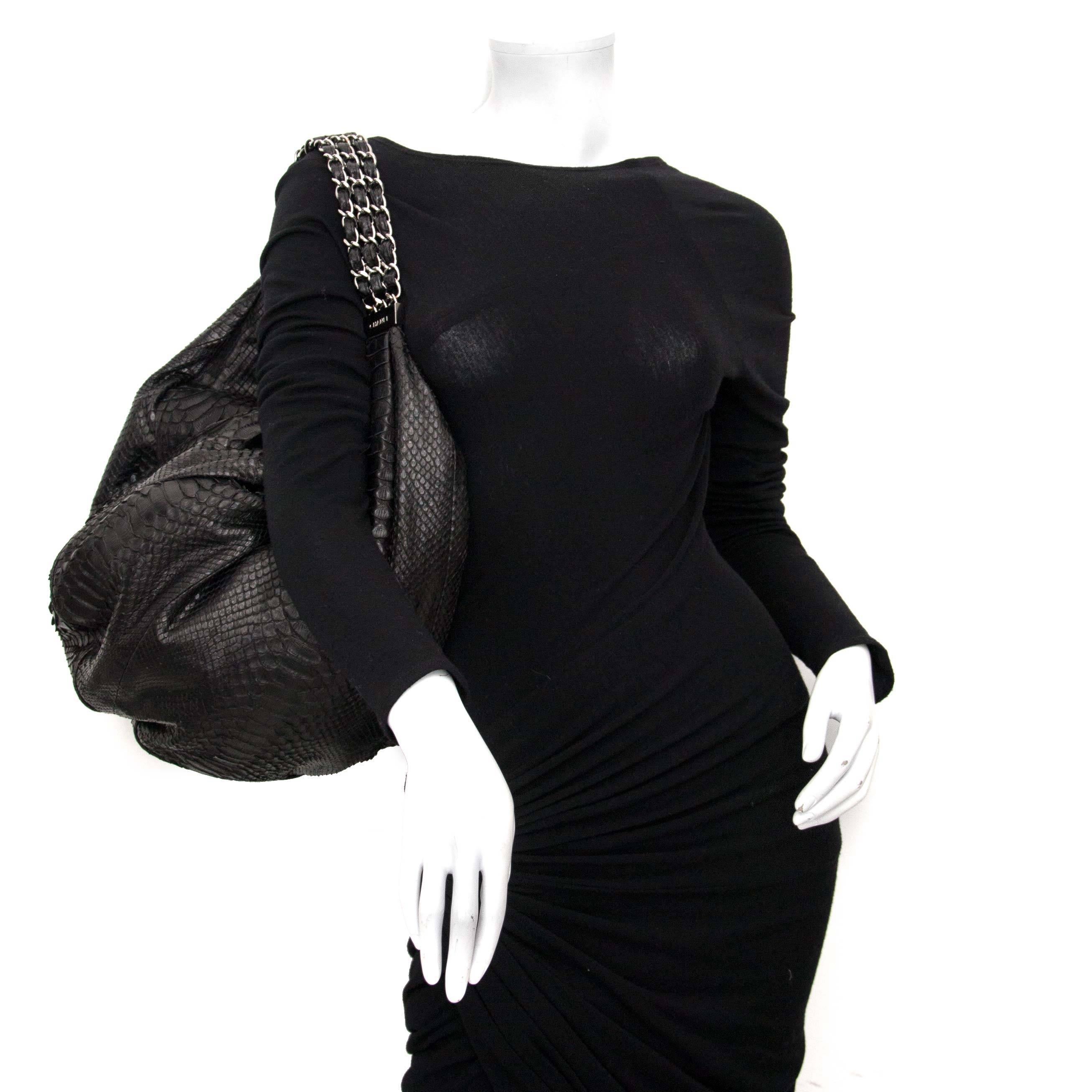Chanel Python Black Hobo Bag 3